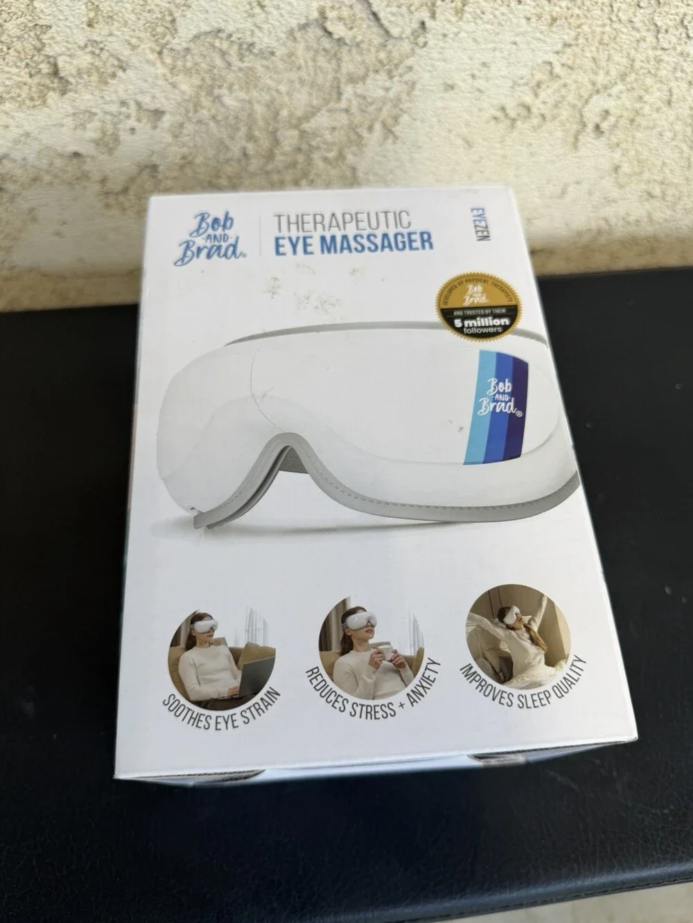 New Bob and Brad EYE EASE Eye Massager Mask WIRELESS Model A 3